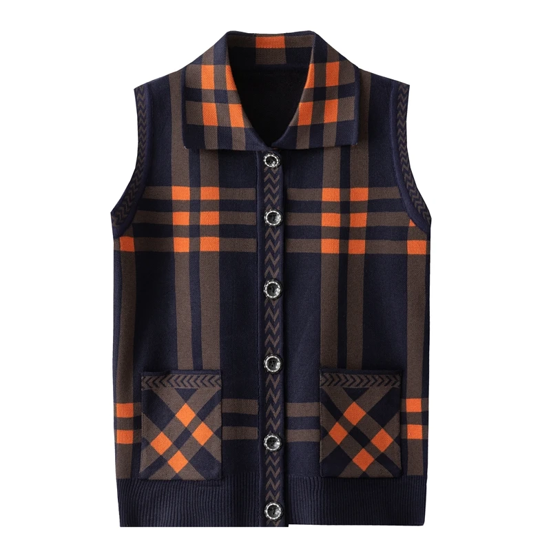 Женский свитер вязаный кардиган жилет для женщин среднего и пожилого возраста