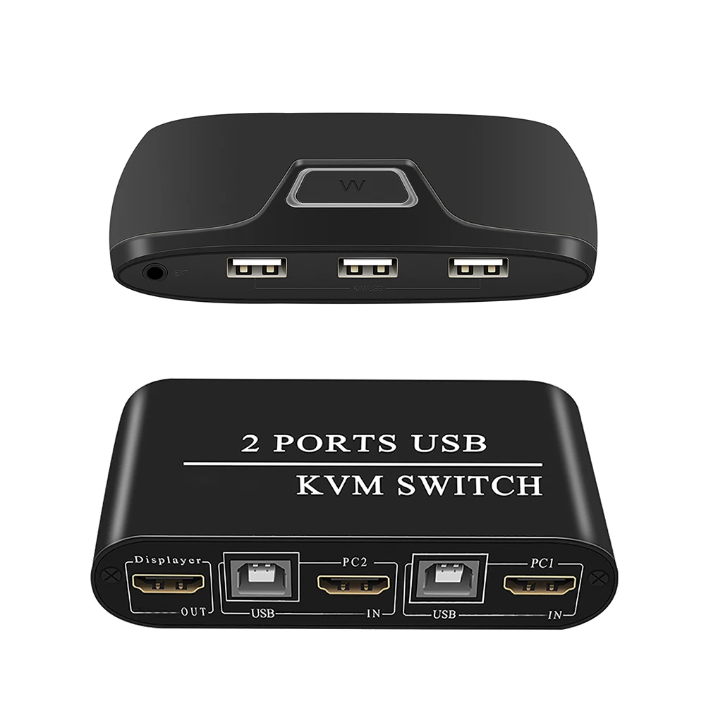 

2 Ports HD KVM Switch USB 4K HD Keyboard Mouse Splitter Switcher Multifunctional Sharing Keyboard Mouse Printer Plug Splitter