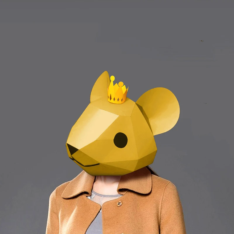 Маска для лица 3D бумажная модель поделка сделай сам игрушки розыгрыша крутой