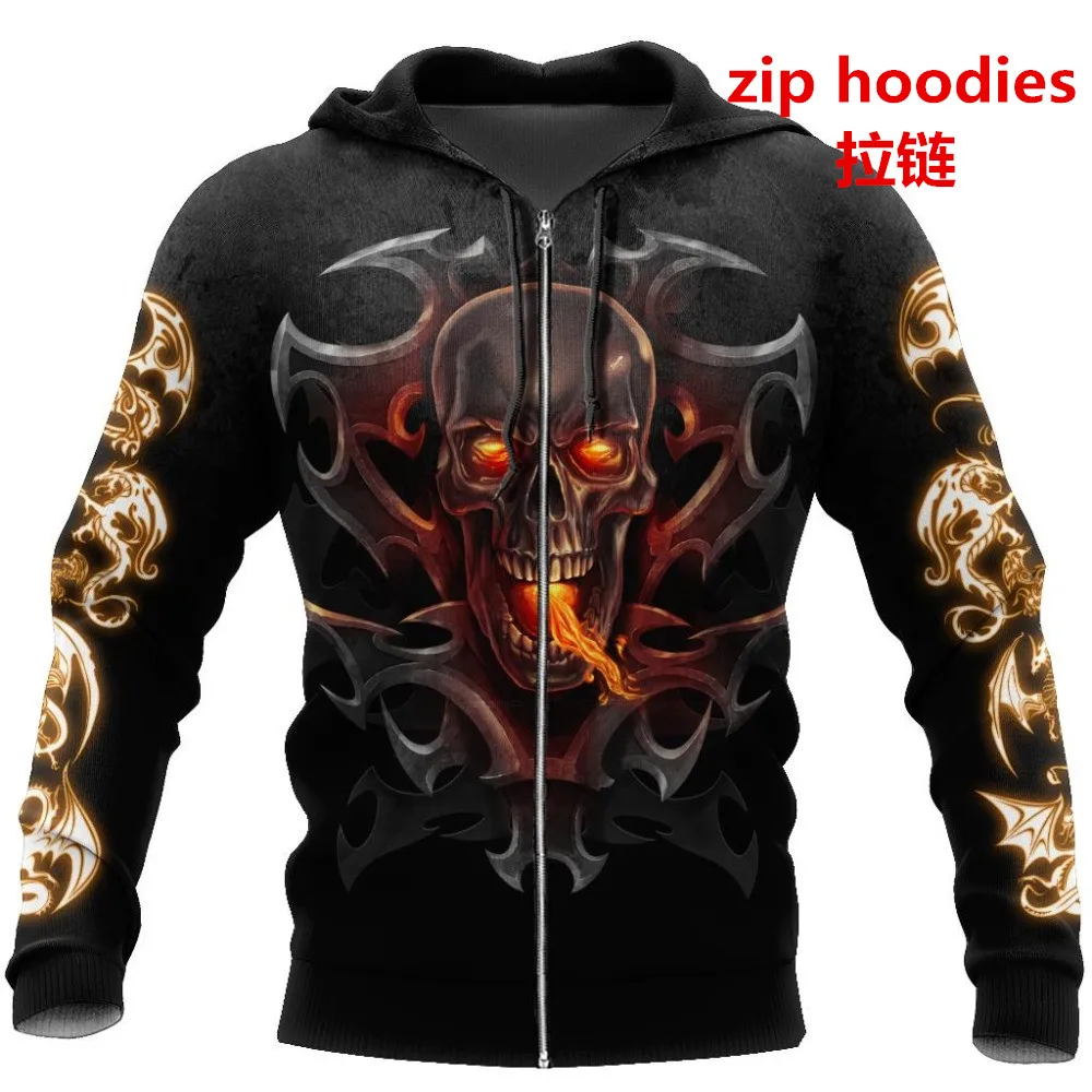 

2020 new fashion armor tattoo and dragon skull 3d printed hoodies for man / woman harajuku hoodie casual cosplay