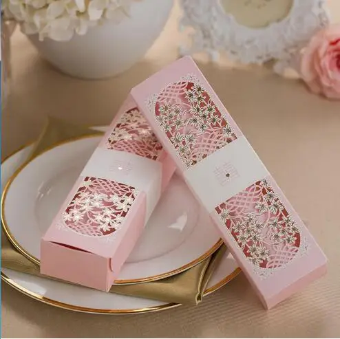 50 шт. семян розовых прокрутки коробка вырезанная лазером упакованы свадебных