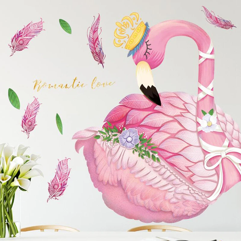 1 шт. наклейки на стену с изображением животных фламинго сделай сам дерево листья