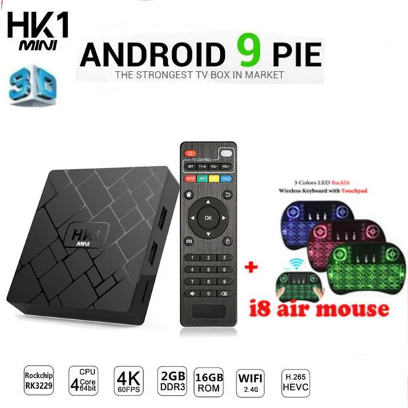 2G 16G I8 Android 9,0 ТВ приставка RK3229 четырехъядерный HK1 мини vs x96 мини 2 Гб 16 Гб воздушная мышь опционально 4 к H.265 Wifi медиаплеер HK1mini - Цвет: 2G 16G I8