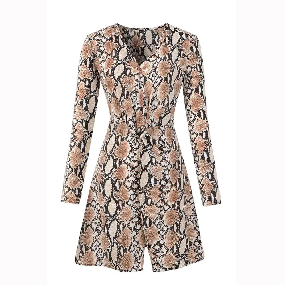 

Women Dress 2020 New Spring Leopard V-neck Long Sleeve Dresses Female Casual Fashion Sexy Slim Party Holiday Dress Mini Dresses