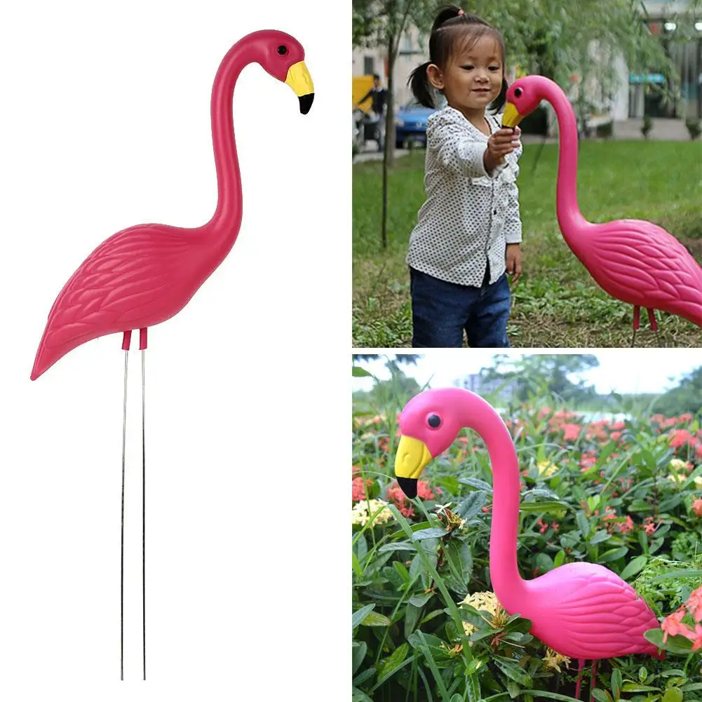 

Rose 51*13*8CM Artificial Flamingo Ornament Flamingo Figurines Decorate Lifelike Wedding Yard Flamingo Lawn Decoration