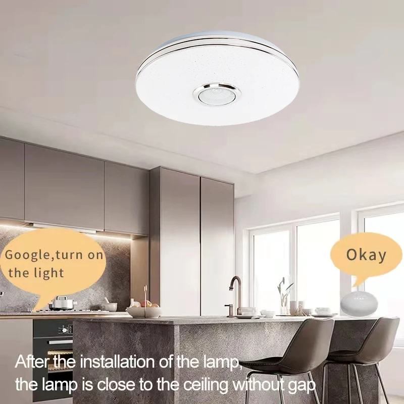 $30.46 SONMEEN Modern LED Ceiling Lamp WiFi Home Remote APP Control Bluetooth Music Bedroom Smart Light Interior RGB Wall Chandelier