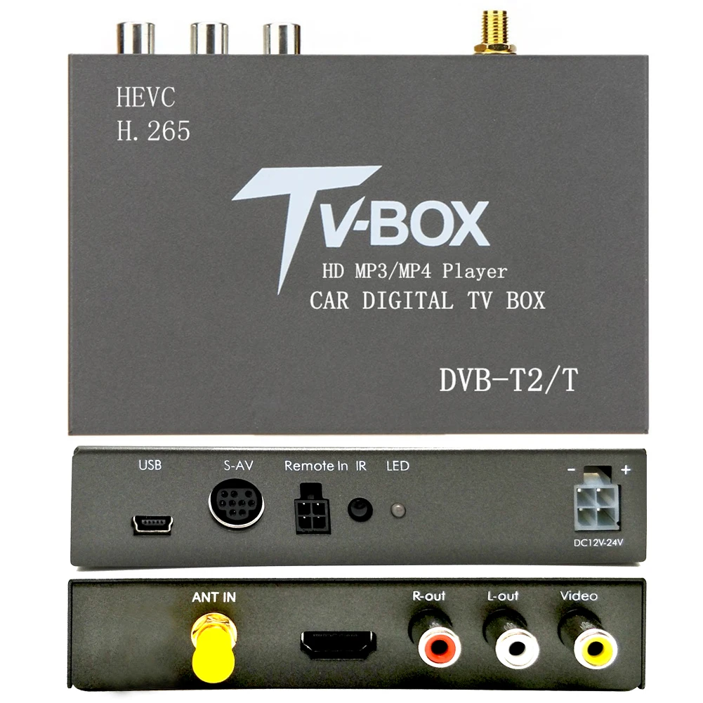 Carbar Moible HD tv автомобильный DVB-T2 DVB-T цифровой ТВ приемник автомобильный D tv box H.265 для автомобиля DVD видео система с антенной