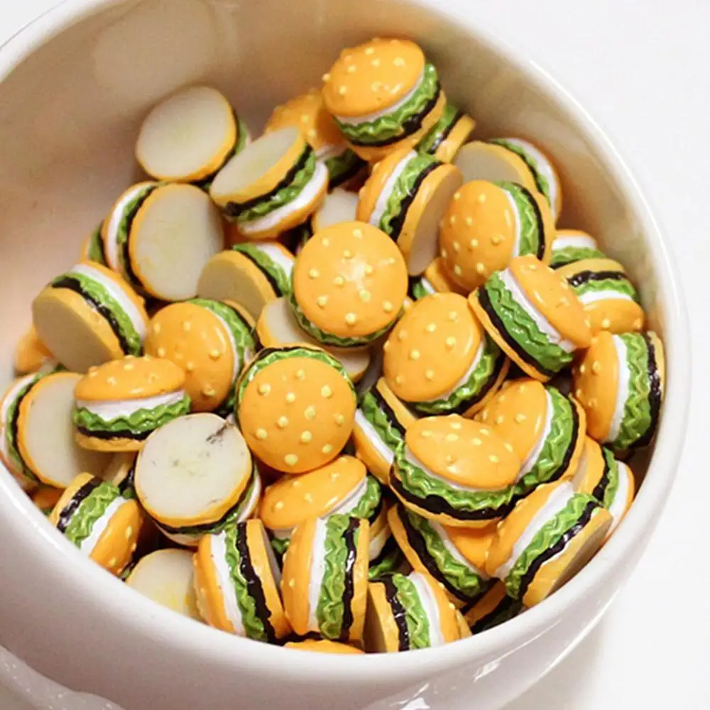 5 шт. смолы имитации Гамбурга миниатюрная модель игрушки для дома куклы DIY декор телефона детской притворной игры реквизиты детские игрушки подарки.