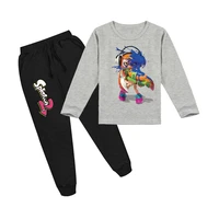 2021 spring autumn game splatoon t shirt jogging pants 2pcs sets kids clothes girls long sleeves outfits toddler boys sportsuit