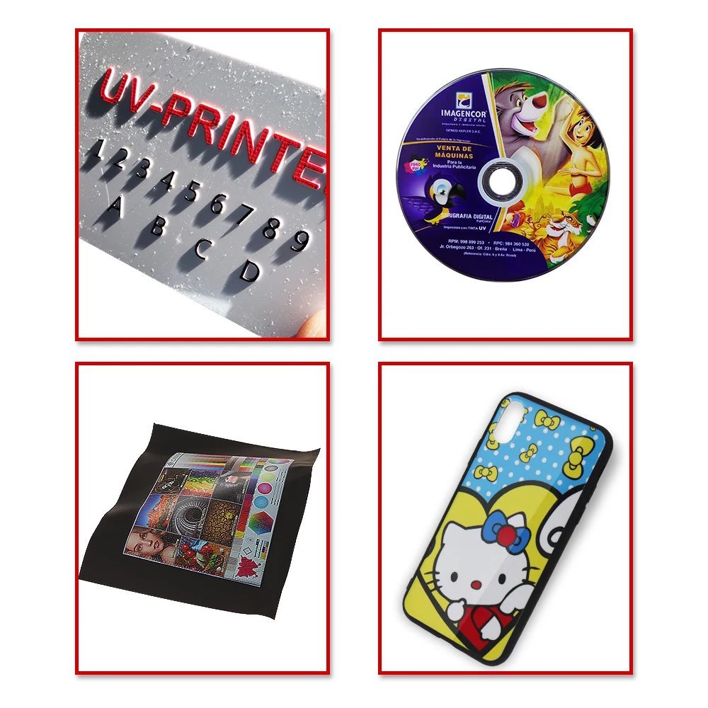 Upgraded 12-color LED UV Printer with Double Printhead A3 Size Inkjet Flatbed UV Printer with Varnish Effect for phone case etc.