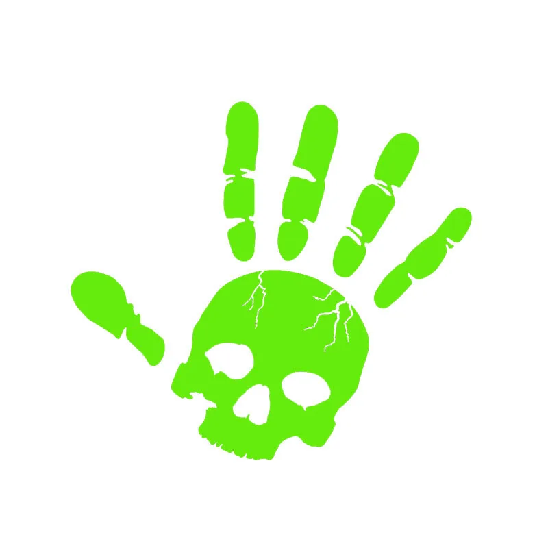 Творческий Зеленый Череп Забавный волны пальмовых листьев Автомобильная