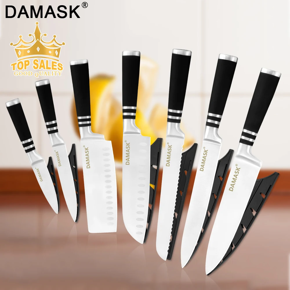 Набор кухонных ножей Damask 3Cr14 из нержавеющей стали горячая Распродажа хорошее
