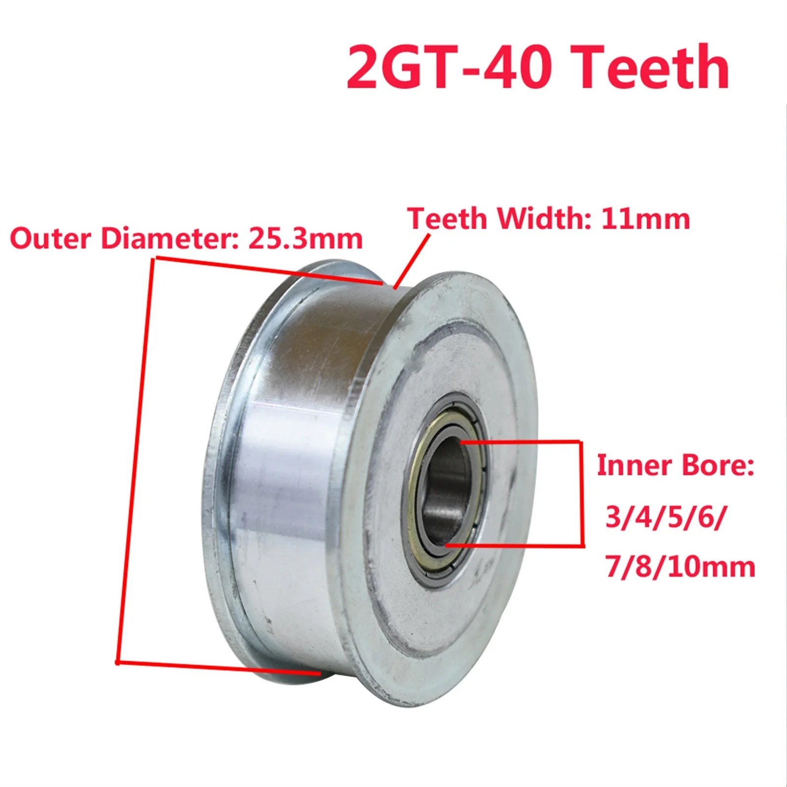 2GT Without Teeth Synchronous Wheel Idler Pulley 3/4/5/6/7/8/10mm Bore 11mm Width With Bearing For GT2 Timing Belt | Обустройство