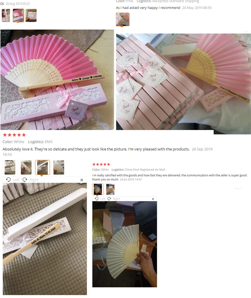 100 шт. персонализированный роскошный Шелковый веер в элегантной подарочной