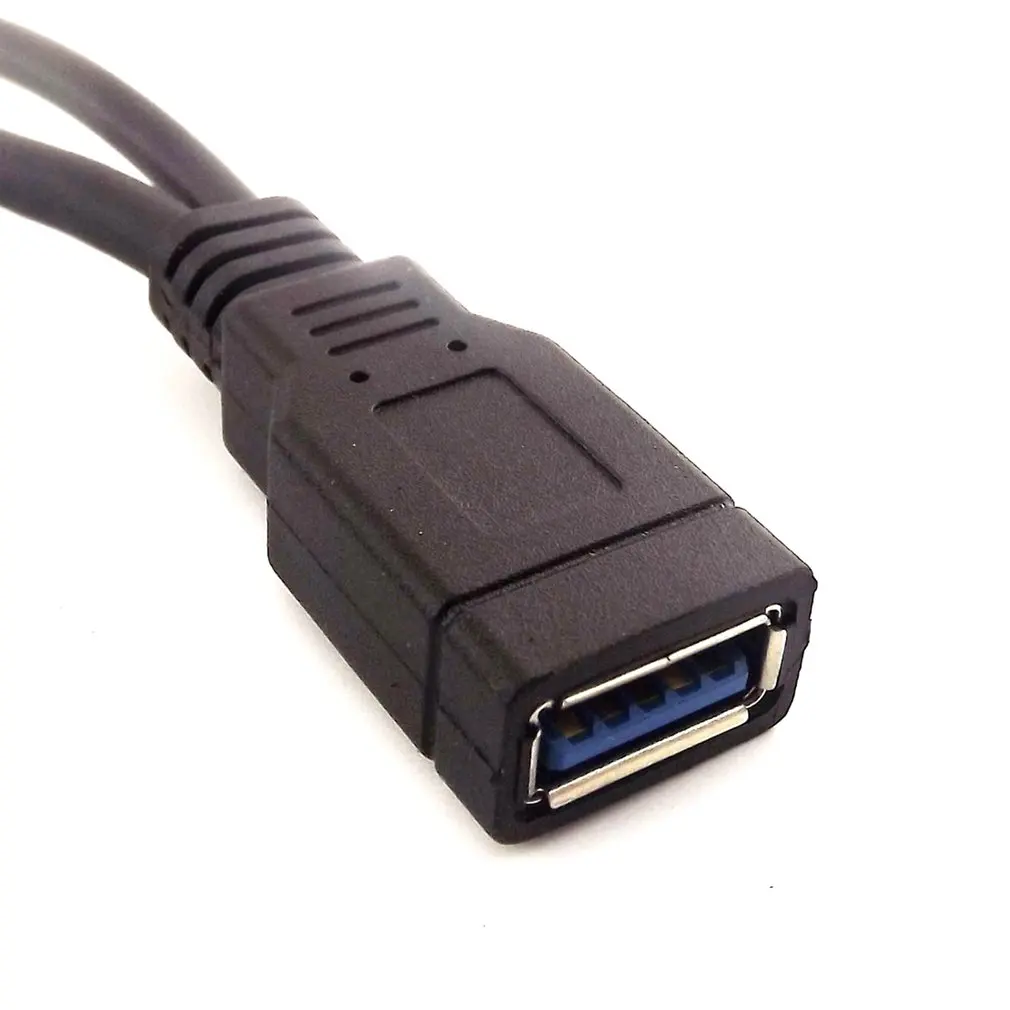 

20cm USB3.0 to USB3.0/2.0 USB3.0 Female to Dual USB Male Extra Power Data Y Extension Cable