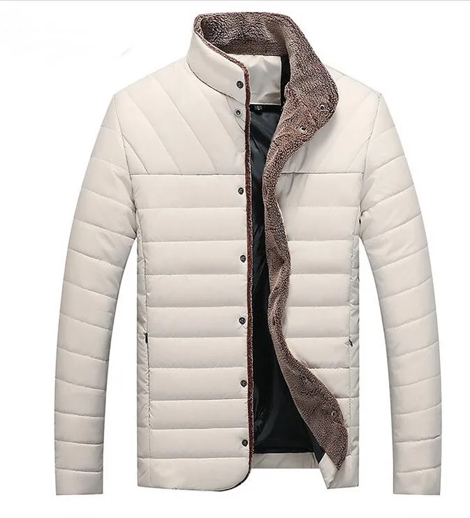 Jacket Male Padded Overcoat Mens Leather Jackets Outerwear Winter Jacket Men Warm Velvet Thick Cotton-Padded Parkas