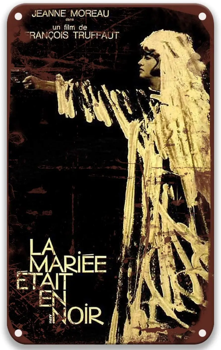 

La Mariee etait en Noir (1968) Movie,Vintage Movies Metal Tin Signs Vintage Style for Wall Art Room Office Kitchen