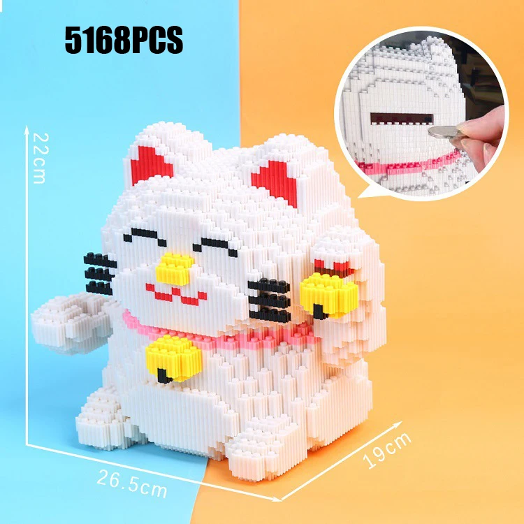 Мультяшная счастливая форта Кот деньги горшок соединяющий блок животные копилка