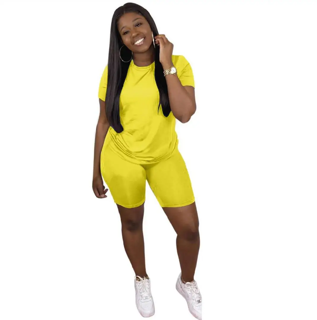 

2020 Women Sets Summer Tracksuits Sportswear Fitness Short Sleeve T-Shirts+Shorts Suit Two Piece Set Sporty 2 Pcs Outfits