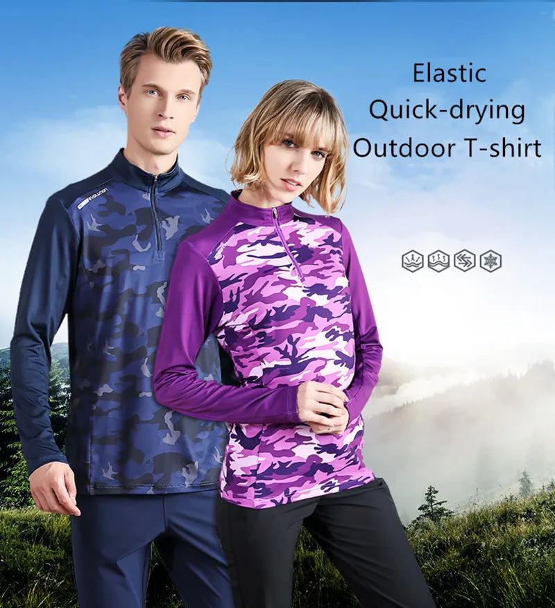 Футболка для спорта на открытом воздухе футболки с длинным рукавом кемпинга