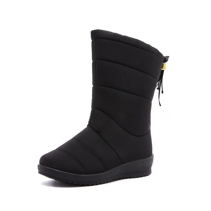 

Snow Boots Women's Winter New Style 2021 Mid-tube Waterproof Non-slip Warm Cotton Shoes Thick-soled Cotton Boots