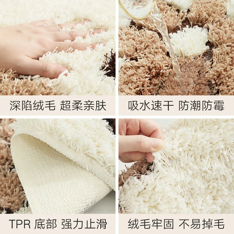 

Microfiber Bath Mat Bright Flowers Soft Carpet Floor Mat Anti-Slip Super Absorb Water Entrance Mat Bathroom Doormat Bath Rug