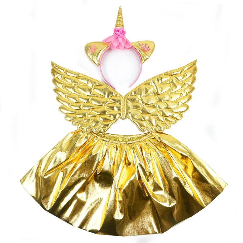 Костюм для девочек на Хэллоуин юбка-паук крылья блузка повязка голову косплей