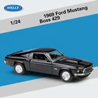 Модель автомобиля Mercedes-Benz Welly 1:24, 1969, Ford Mustang GT, Коллекционная модель автомобиля из сплава, подарок