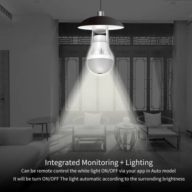 

NEW 360 Degree LED Light 1080P Wireless Panoramic Home Security WiFi Fisheye Bulb Lamp IP Camera Two Ways Audio Panoramic Camera