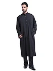 Мужской мусульманский костюм с воротником-стойкой Дубай длинная абайя Рамадан Тауб исламский этнический однотонный халат с длинными рукавами кафтан Тауб и брюки костюм