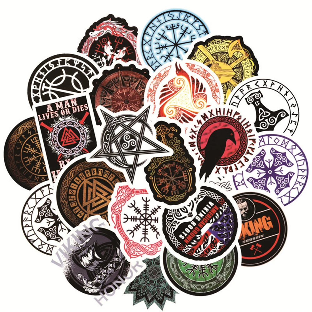 103050pcs cool retro vikings totem stickers luggage skateboard laptop scrapbook guitar phone graffiti decal sticker kids toys free global shipping