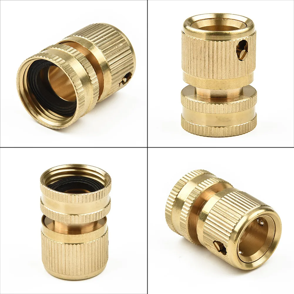 

Brass 3/4 Hose Pipes Connectors Adapter Quick Connect For Washing Tool Durable