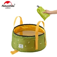 naturehike high quality portable outdoor travel folding water bucket storage bag wash basin for camping hiking picnic nh18l010 p