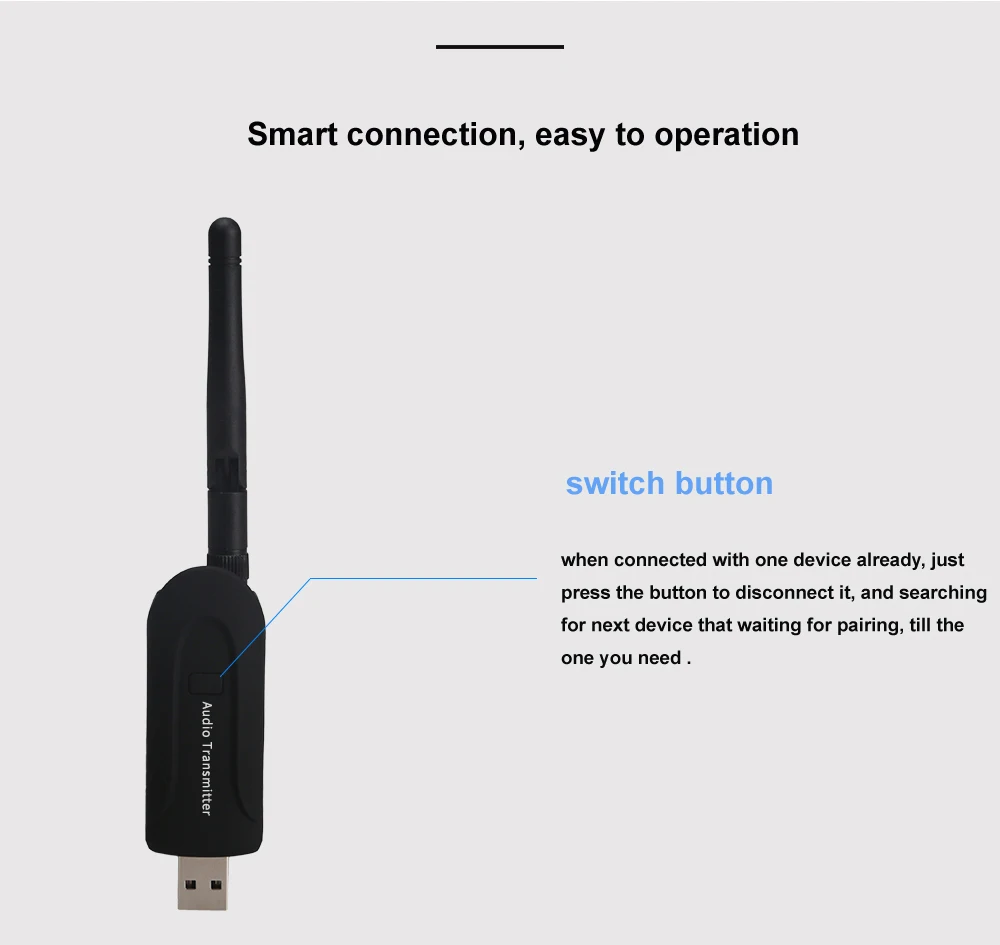 Bluetooth-передатчик B5 3 5 мм USB беспроводной аудио стерео-адаптер A2DP внешняя антенна