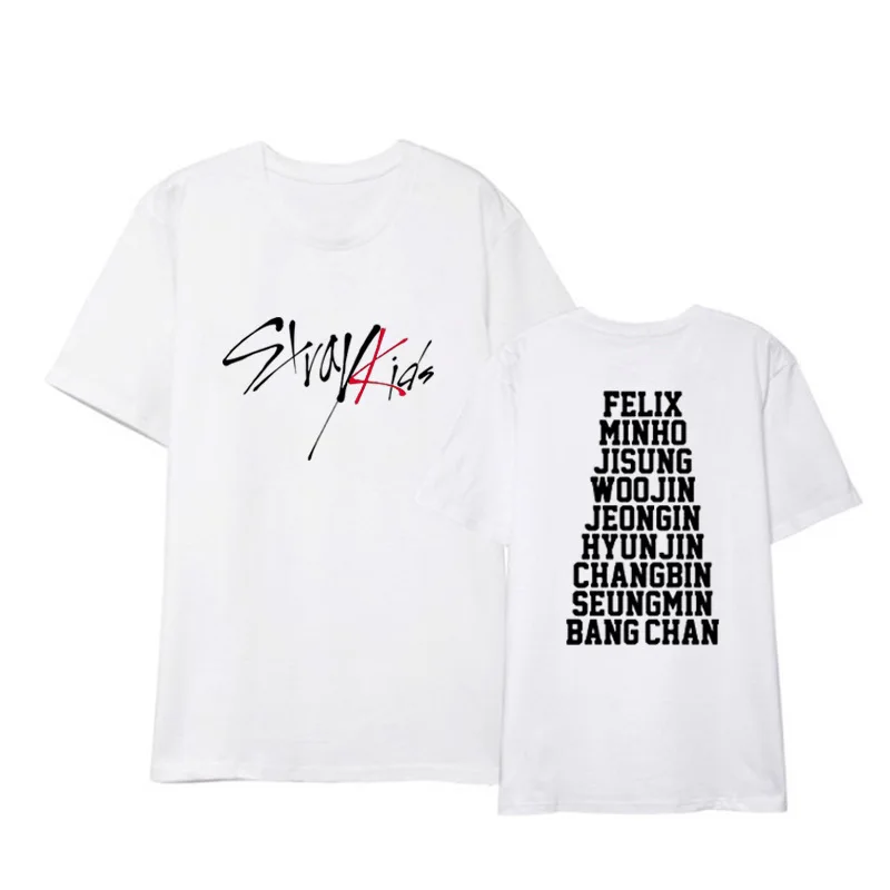 Kpop StrayKids защищает детей альбом фан клуб рубашки в стиле хип хоп свободная одежда