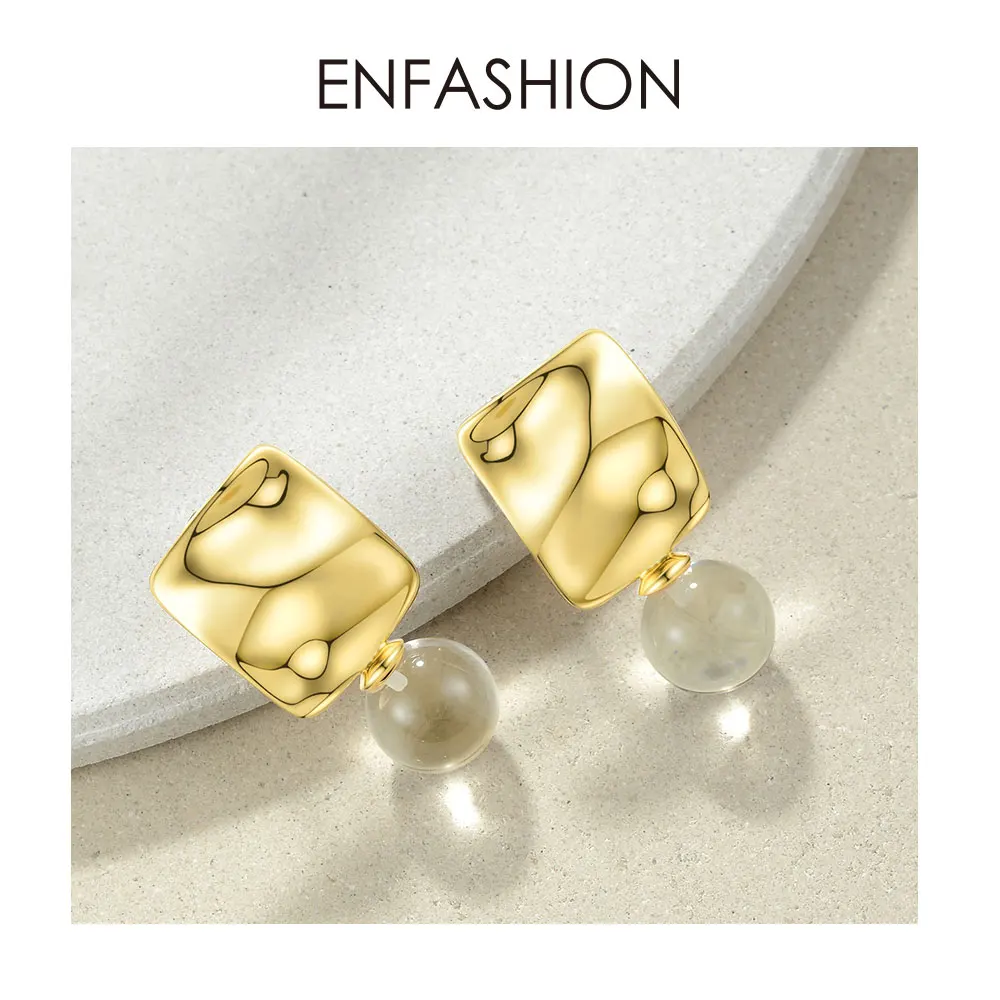ENFASHION капли воды форма Кристалл Висячие серьги для женщин милые геометрические висячие серьги, ювелирные изделия Kolczyki EC191064