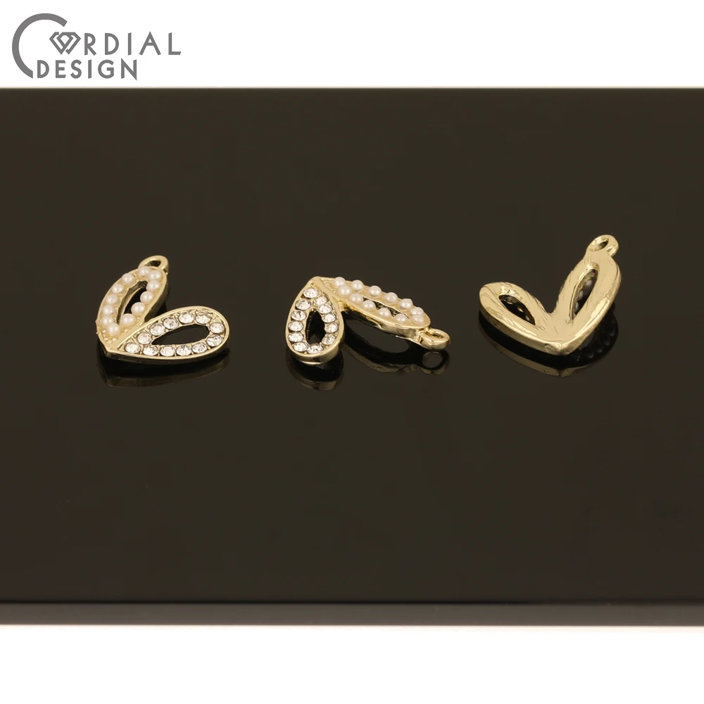 

Cordial Design 100Pcs 15*17MM Jewelry Accessories/Imitation Pearl/Heart Shapes/DIY Making/Charms/Hand Made/Rhinestone Pendants