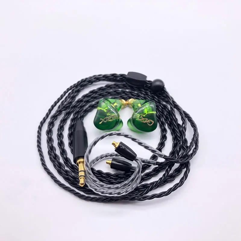 green logo cable Индивидуальный заказ MMCX наушники Шум шумоподавления в виде цветов, популярная наушников сменный спортивный гарнитура mmcx-кабель для Shure SE215 наушник - Цвет: green logo cable