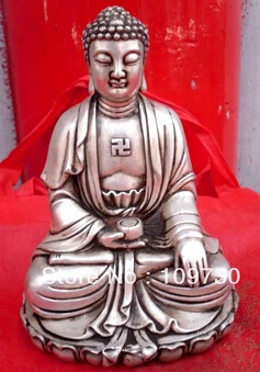 Бесплатная доставка &ltТибетский буддис Амитабха Бронзовая статуя Будды |