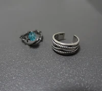 sanshizhou gift 925 silver xiaolanhua twist ring ring opening adjustable