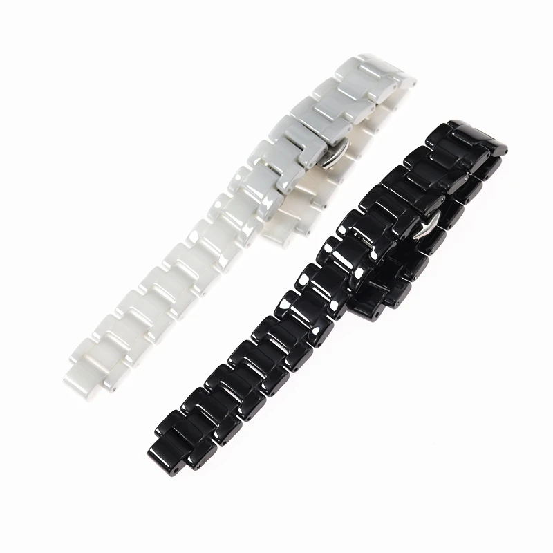 Suitable for DKN Y Donna ladies white ceramic watch strap bracelet convex interface 8mm wide 14mm band Wristband belt
