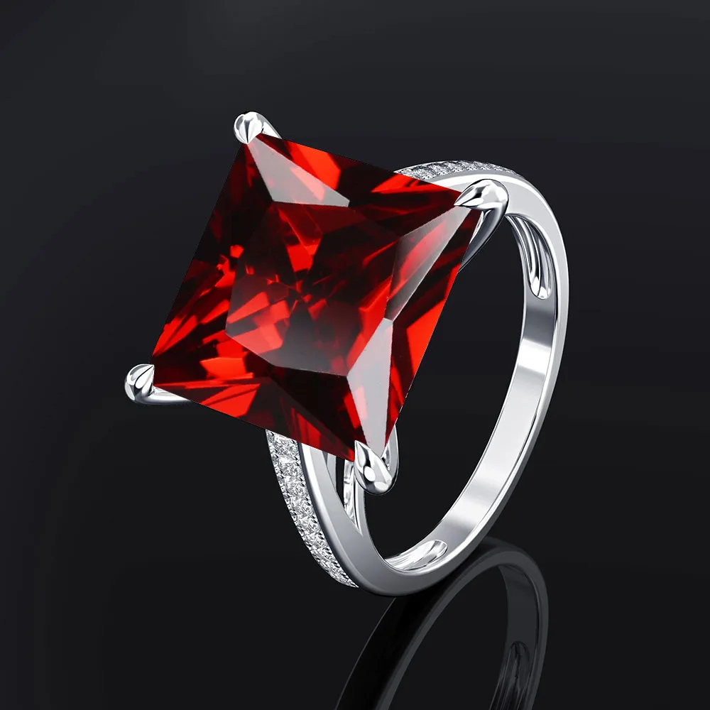 Большой площади фианит синтетический аметист розовый кварц камень цитрин кольцо