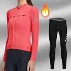 MAAP зимняя уличная триатлоновая термальная флисовая женская одежда с длинным рукавом для езды на велосипеде командная велоодежда трикотажный комплект с шортами