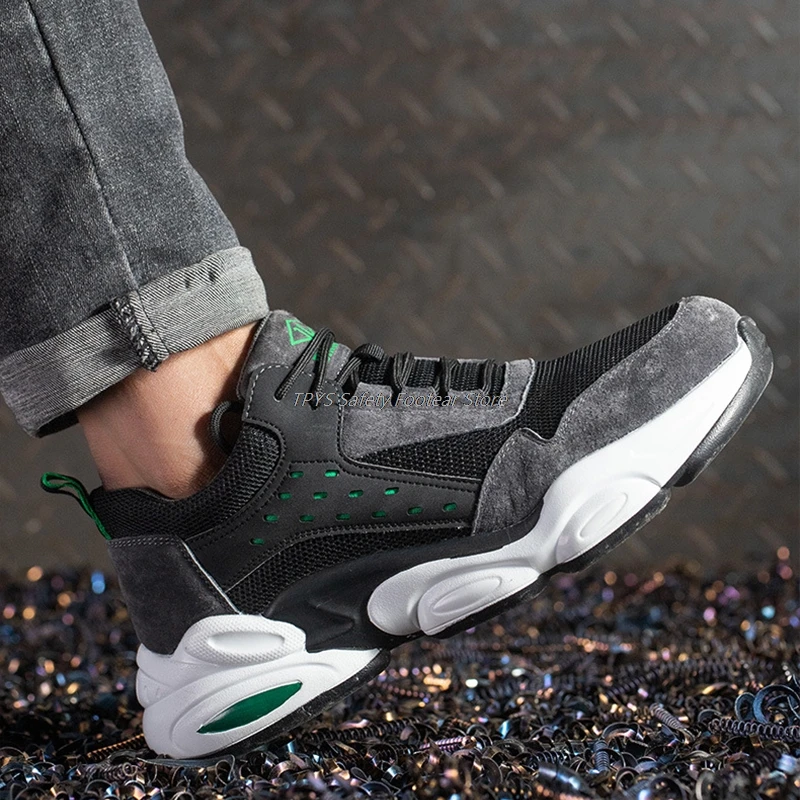 

Anti-skid Safety Shoes Men's Work Boots With Steel Toe Cap Anti-puncture Safety Boots Men's Work Shoes Anti-stab Male Footwear