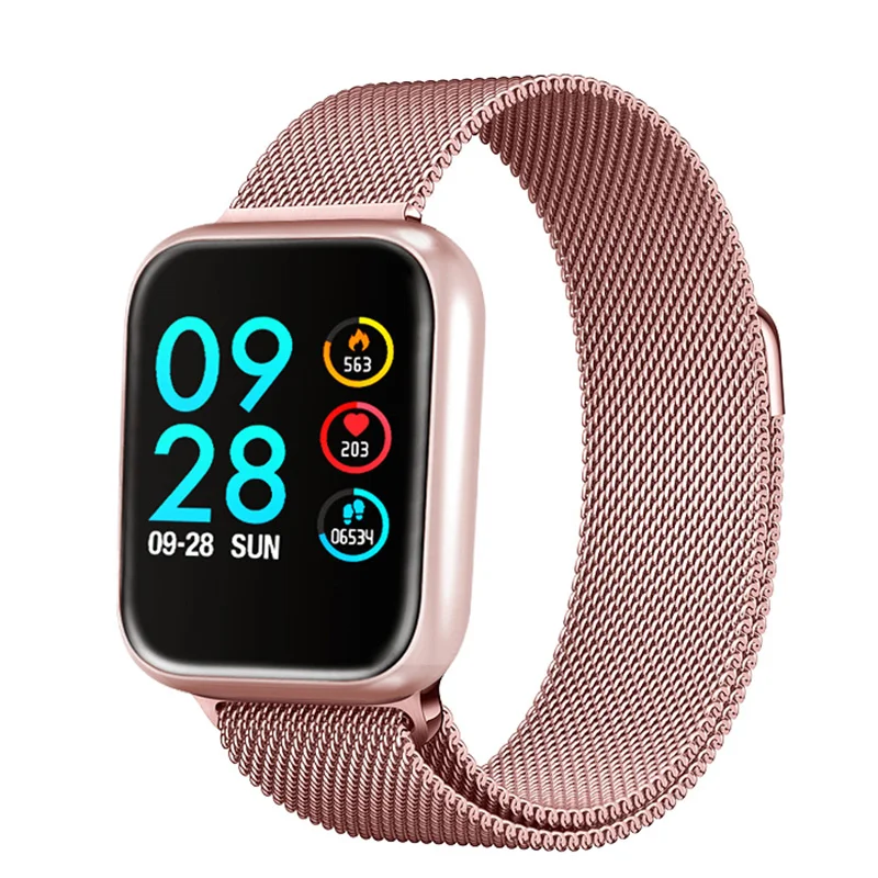 P68-Pink Steel P70 P68 Смарт часы кровяное давление монитор сердечного ритма IP68 фитнес-браслет часы для женщин мужчин Smartwatch для IOS Android - Цвет: P68-Pink Steel
