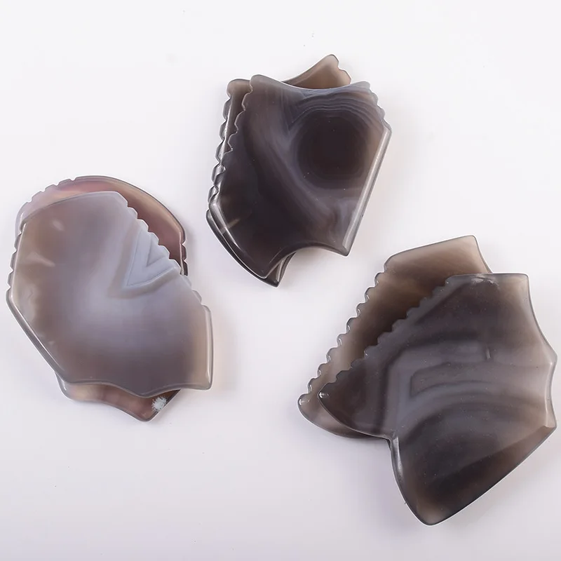 Agate Sawtooth Gua Sha Scraper Natural Stone Guasha Massage Board For Facial Skin Lifting Anti Wrinkle Cellulite Beauty Tools |