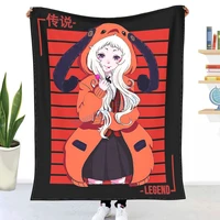 kakegurui runa yomozuki anime throw blanket winter flannel bedspreads bed sheets blankets on cars and sofas sofa covers