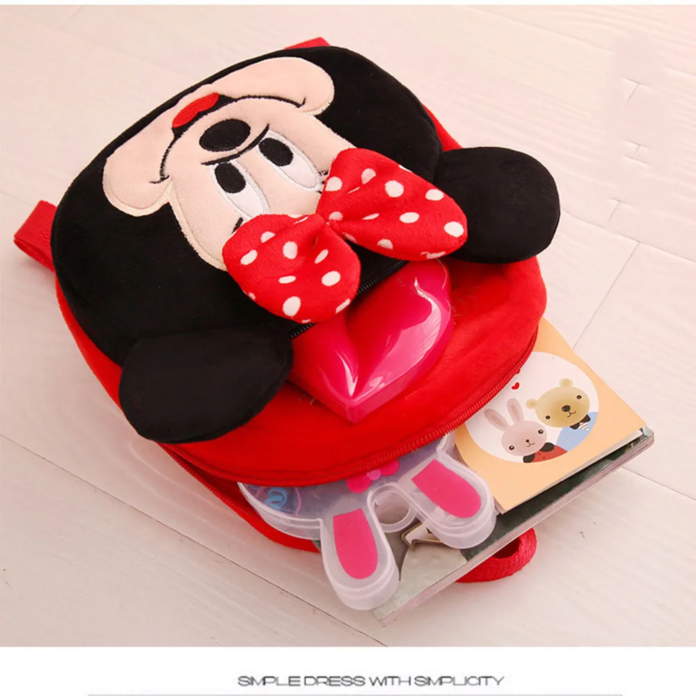 Рюкзак плюшевый детский с героями Диснея школьный ранец рисунком Микки Мауса