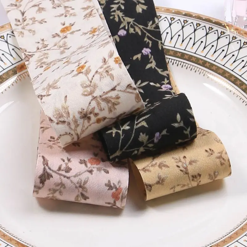 

Chiffon Silk-like Ribbon Double Sided Printing 25mm 40mm 1" 1.5" Wedding Flower Bouquet Wrapping Decor Prop Invitation Backdrop