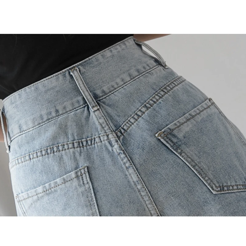 

TIGENA High Waist Denim Shorts for Women 2021 Summer Fashionable Irregular Button Pocket Tassel Jeans Shorts Female Short Pants